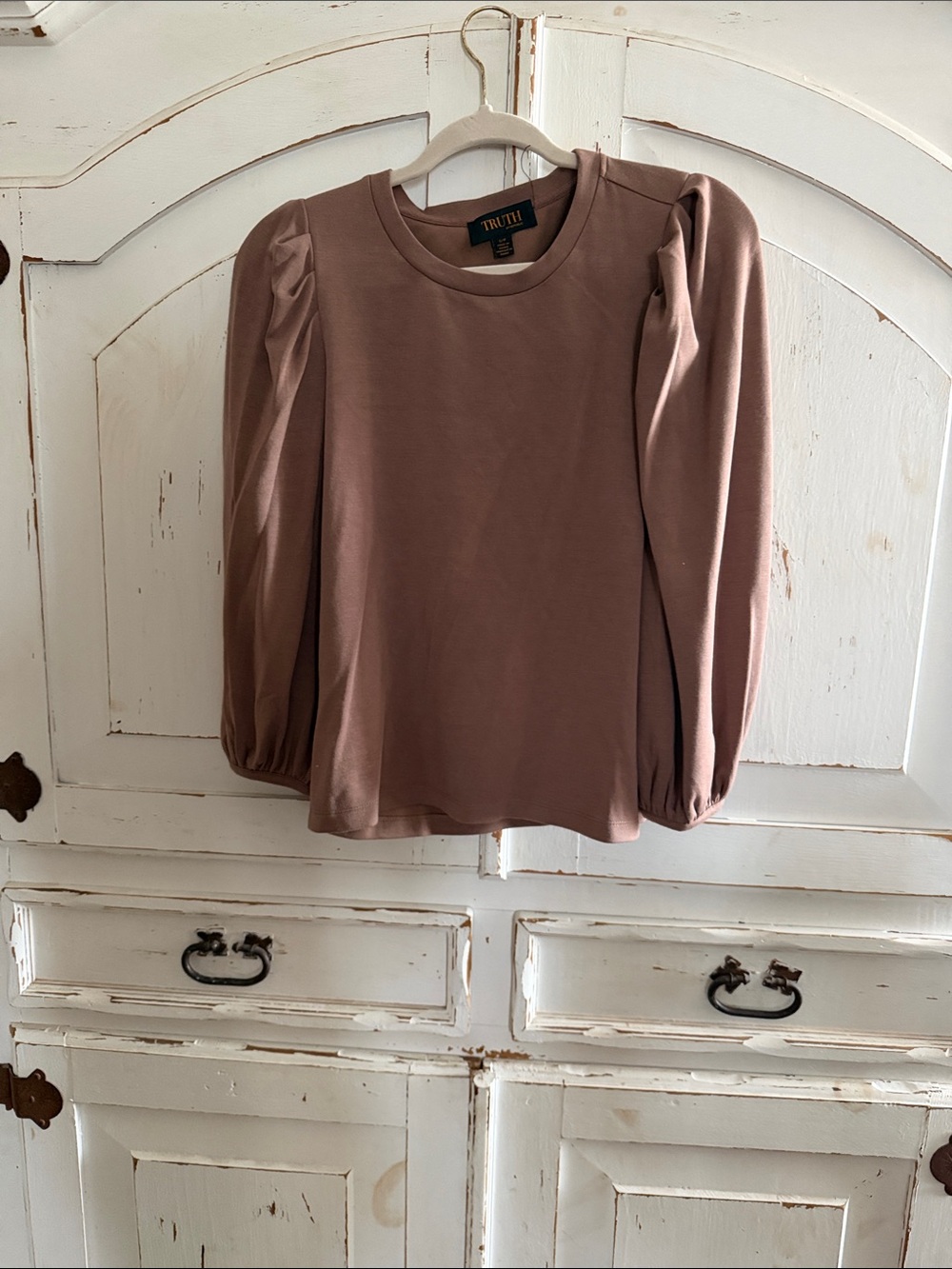 Truth Mauve Puff-Sleeve Long Sleeve Top